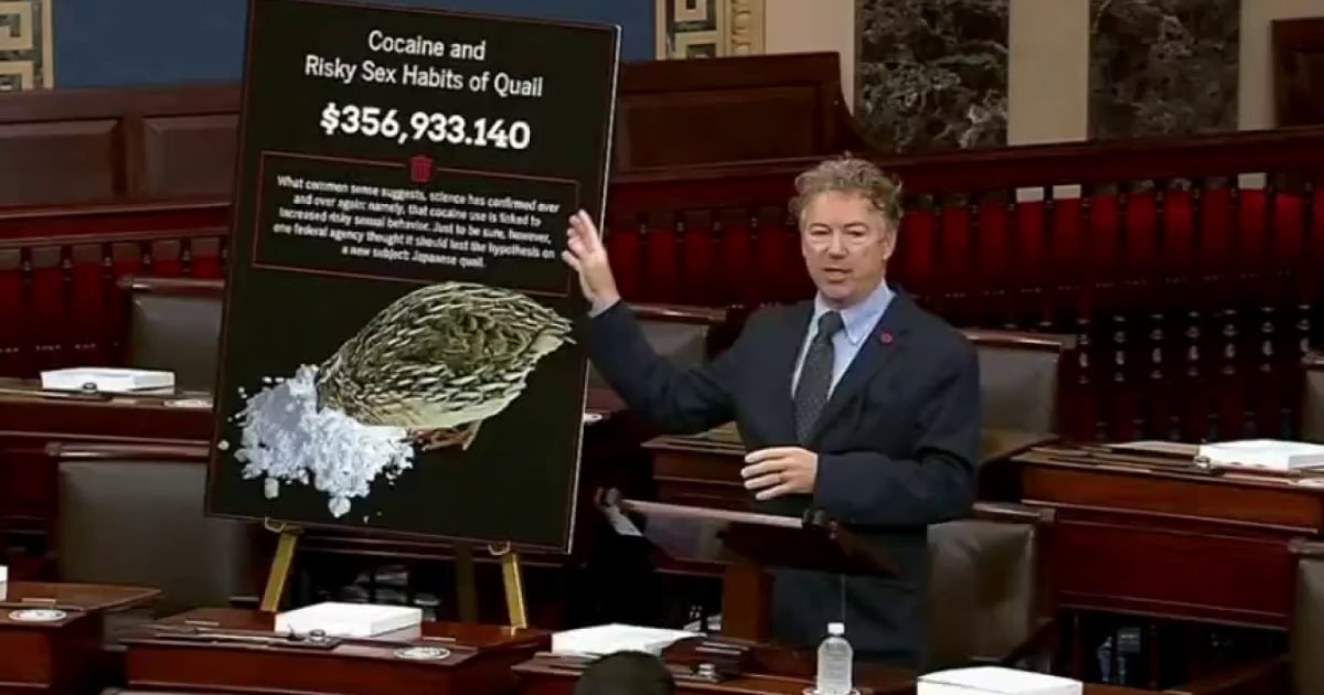 Rand Paul's presentation on the sex life of Japanese quails and cocaine