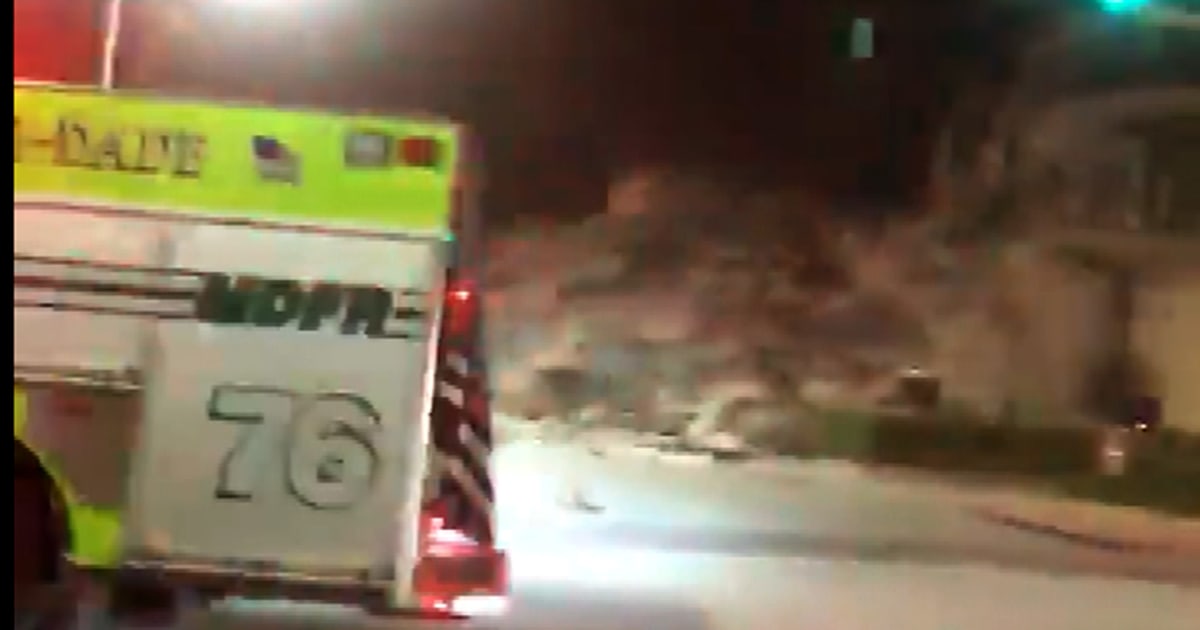 Scene of partial building collapse in Surfside, Florida, caught on ...