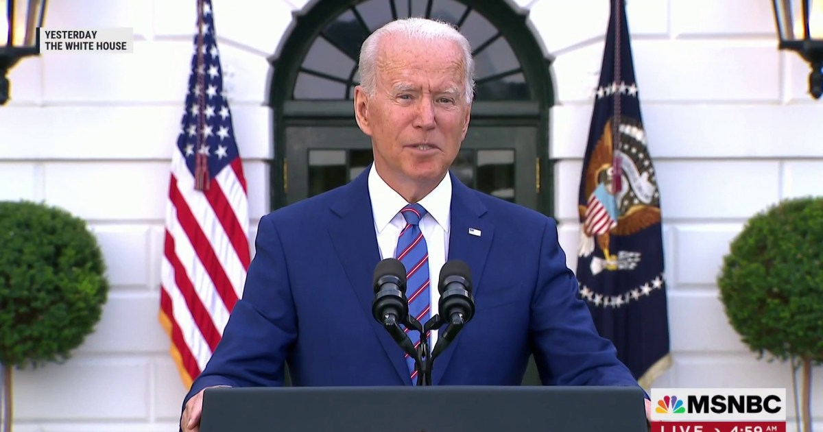 President Biden celebrates the Fourth, notes progress made against virus