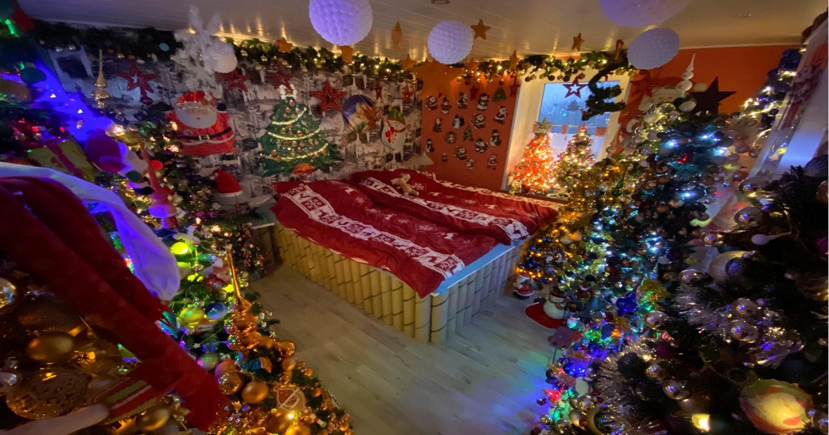 German couple decorate 444 Christmas trees inside their home