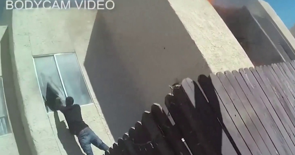 Police bodycam captures fire rescue of two young children in Arizona