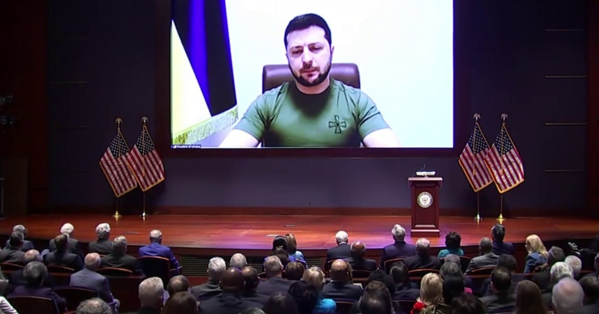 With graphic detail and raw emotion, Zelenskyy pleads for U.S. to close Ukrainian skies