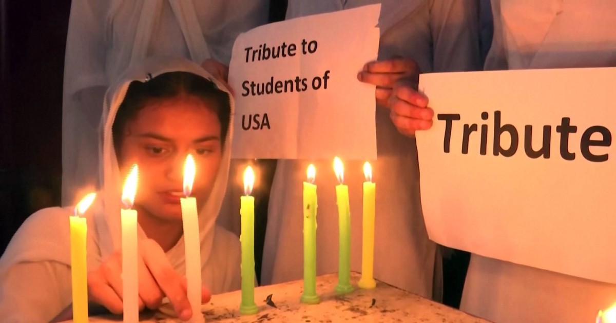 Indian students hold candlelit vigil for Texas school shooting victims