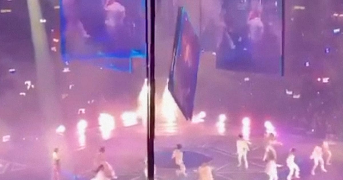Two dancers injured after giant video screen falls onto stage at Hong