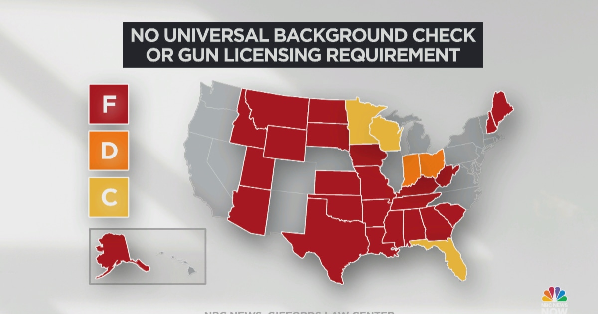 Universal background checks, gun licenses not required in 30 states