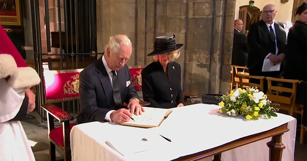 Watch King Charles III signs with his own pen after viral leaky pen moment