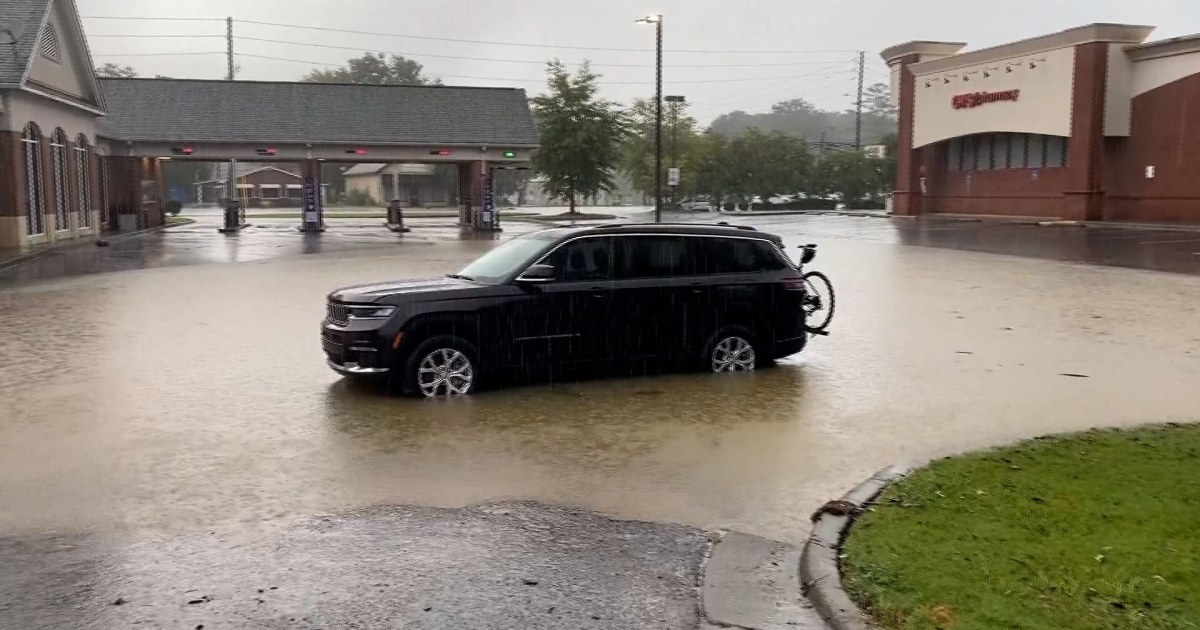 hit with severe flooding after heavy rainfall