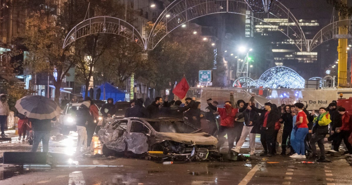 Clashes erupt in Brussels after Morocco beat Belgium 2-0 at World Cup