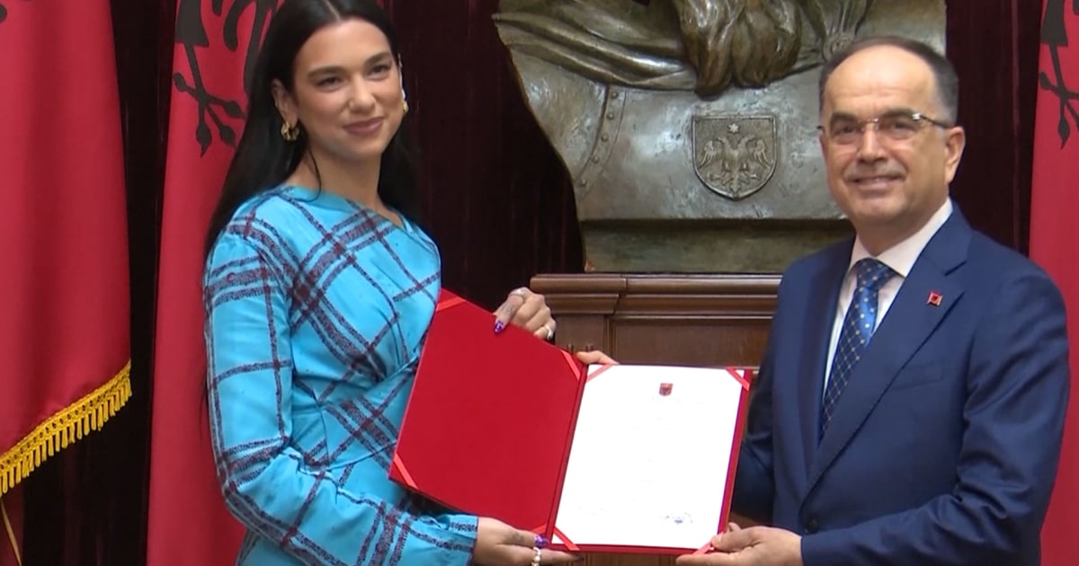 British singer-songwriter Dua Lipa receives Albanian citizenship