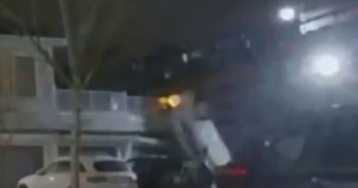 Stolen car plunges 21 feet as driver tries to evade police