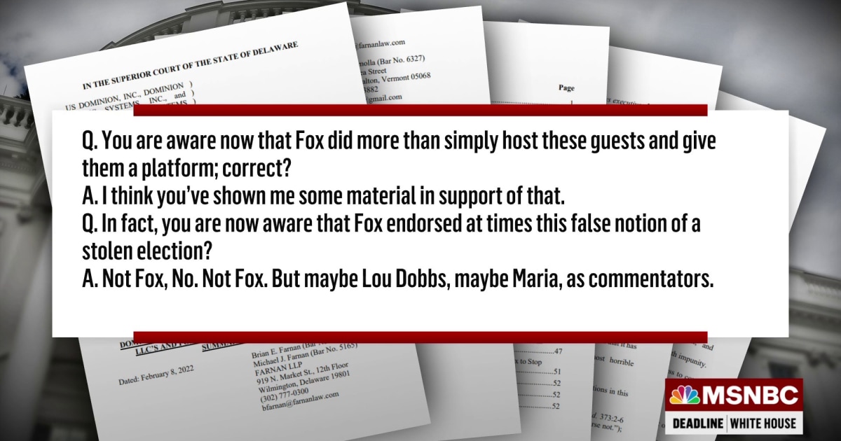 More Evidence Revealed In Dominion Fox Lawsuit 5763