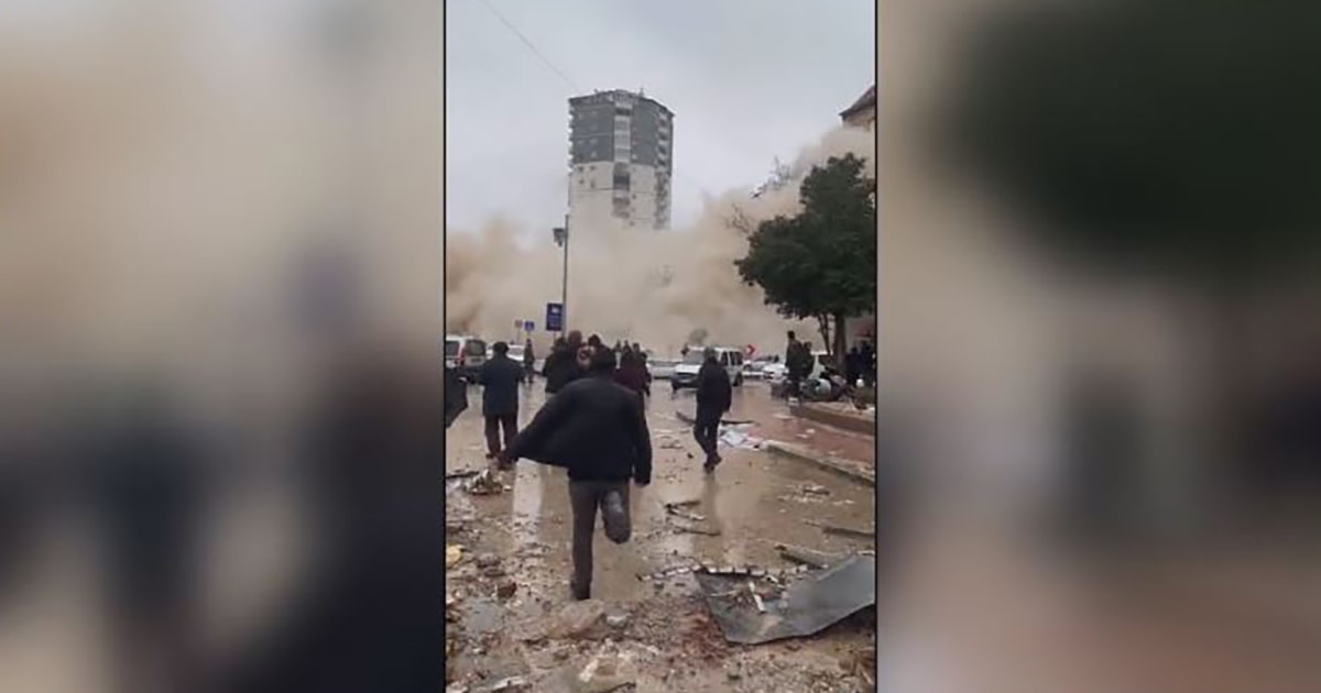 Video shows building in Turkey collapse after deadly earthquake