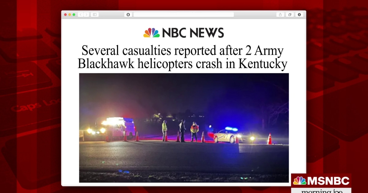 Several casualties reported after 2 Army Blackhawk helicopters crash in