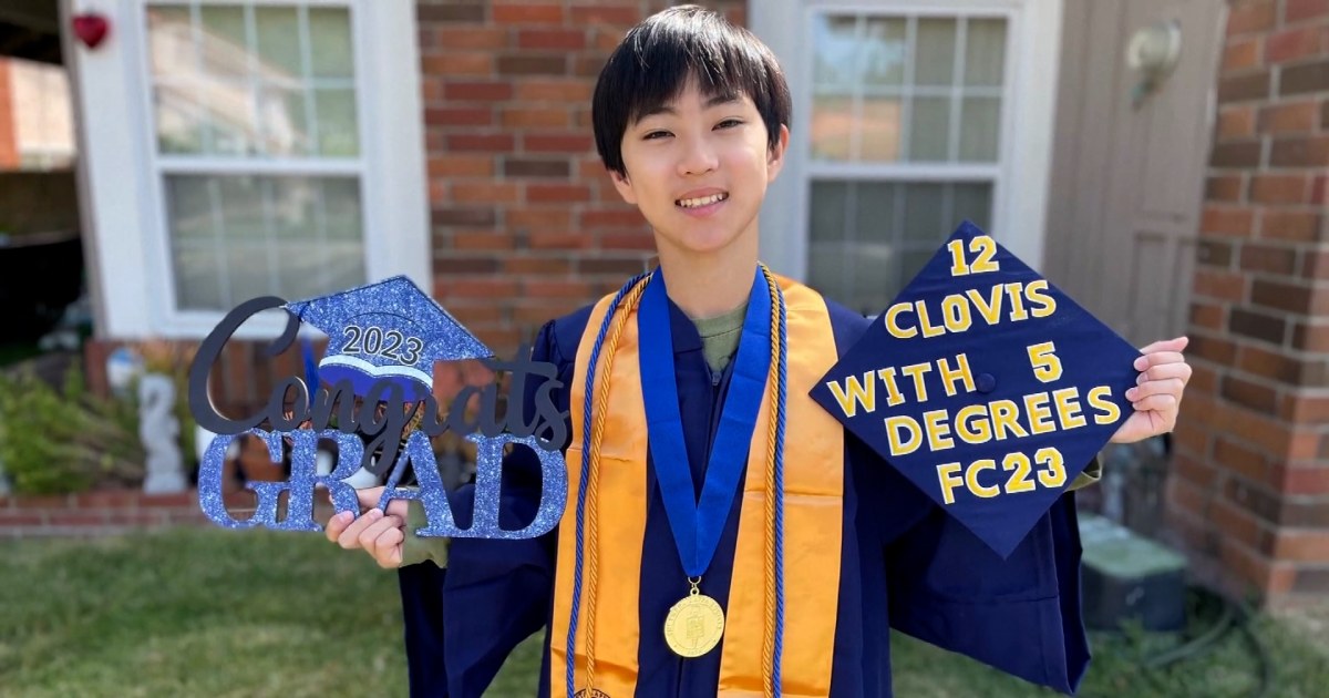 12-year-old graduates college in California with five degrees