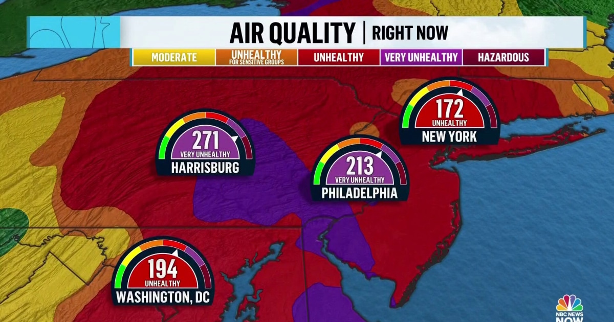 Millions at risk amid poor air quality due to smoke from Canadian wildfires