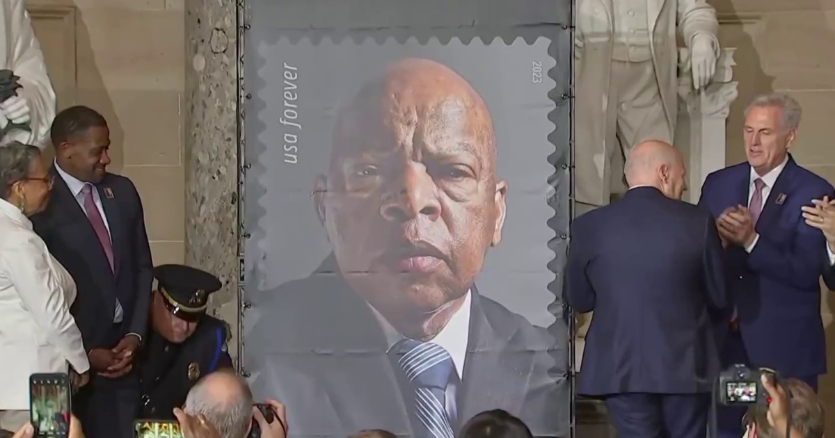 Lawmakers unveil stamp honoring John Lewis