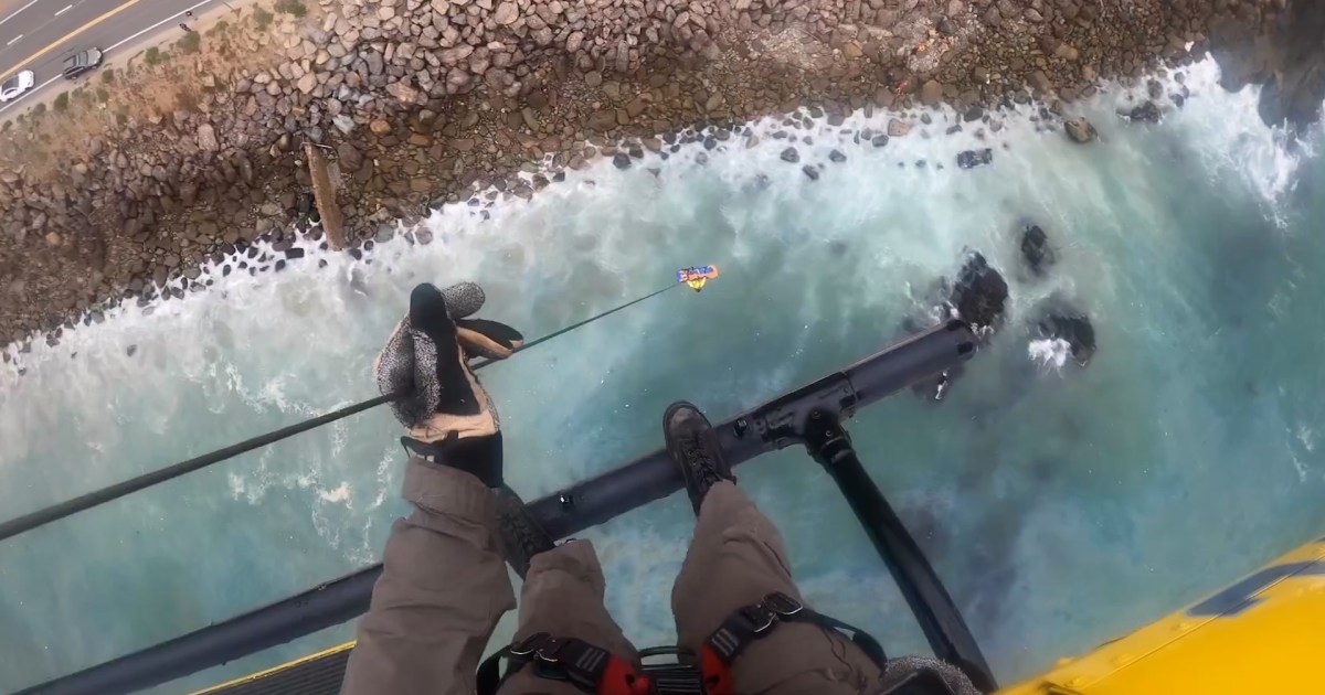 Helicopter crew rescues driver who crashed into water off Pacific Coast