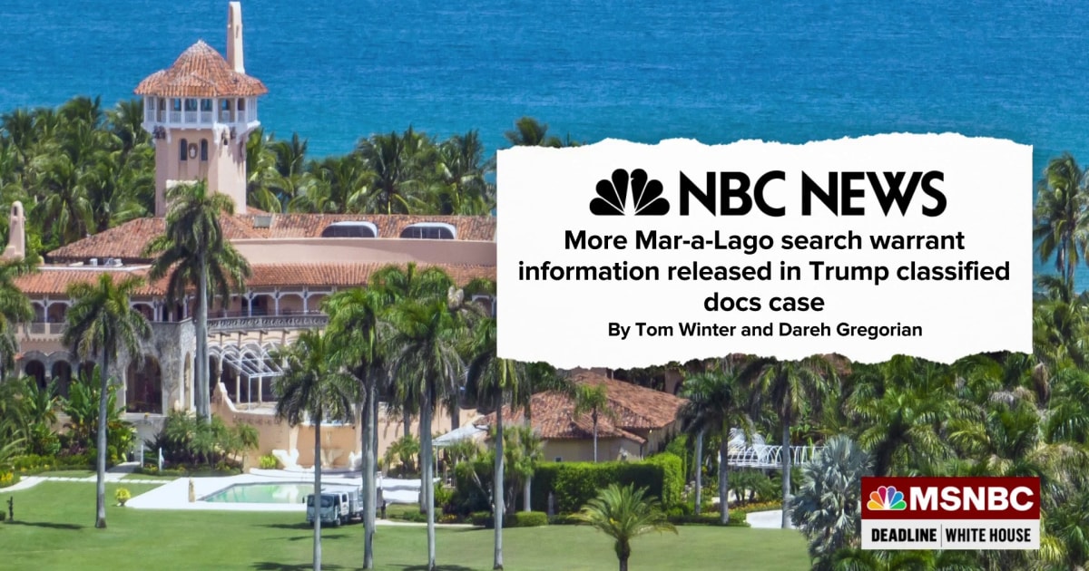 MaraLago search warrant released in classified documents case