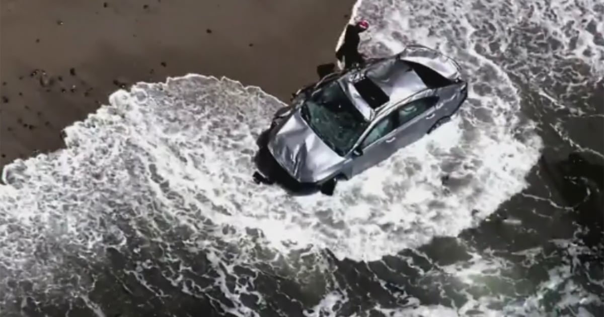 Driver injured after car plunges off 300-foot cliff in California