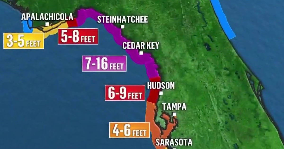 Idalia lessens to Category 3 hurricane but 12-16 foot storm surge persists