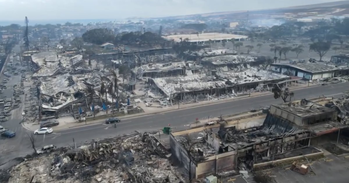 Drone video captures devastation in Lahaina after wildfires