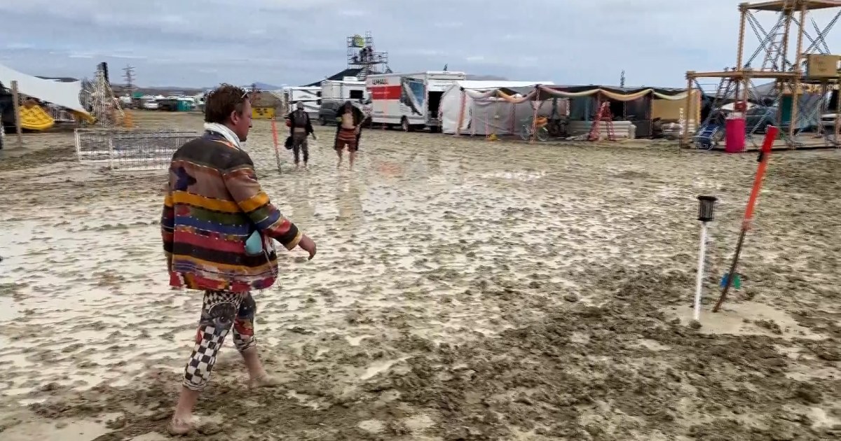 Burning Man attendees advised to ‘shelter in place’ after rain and mud