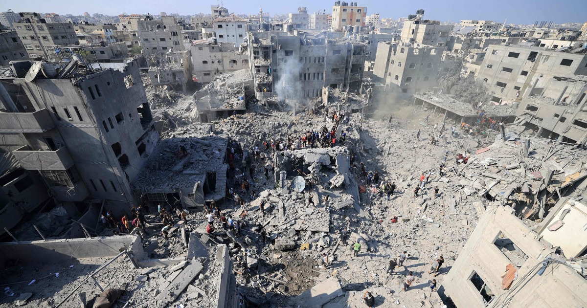 Drone video shows destruction at Bureij refugee camp