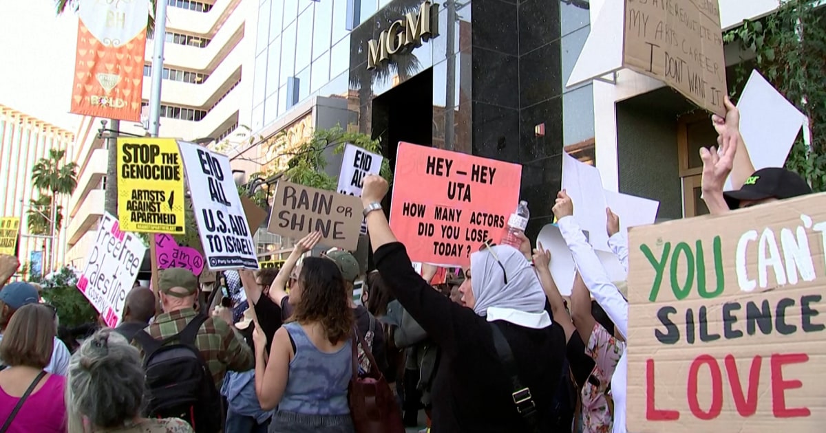 Pro-Palestinian supporters in Hollywood rally against alleged censorship