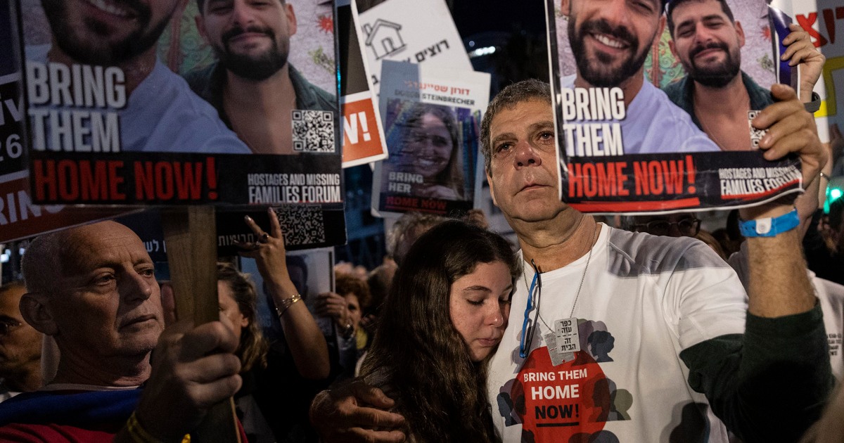 Thousands rally in Tel Aviv for remaining hostages to be released