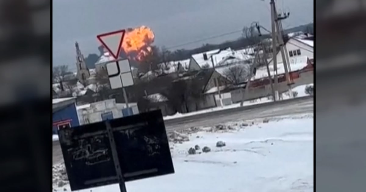 Eyewitness video shows Russian military transport plane crash near Ukraine