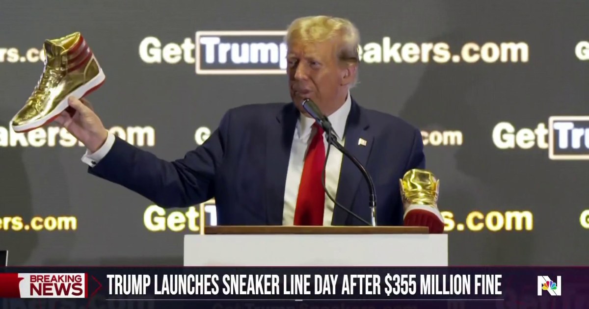 Trump promotes sneaker line after ordered to pay more than $350 million ...