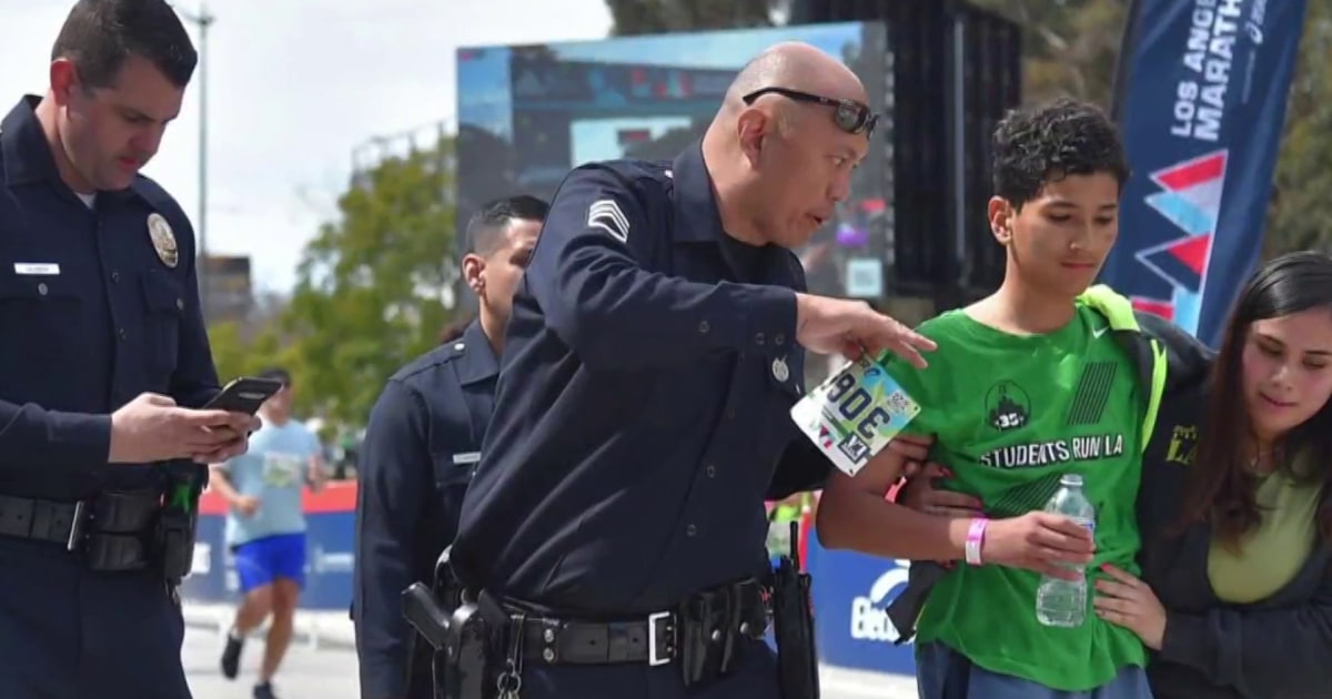 15-year-old finishes LA Marathon with help of sister and police officer