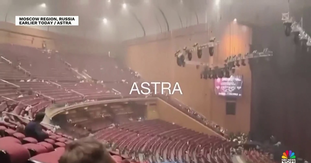 Video appears to show gunmen inside Russian concert hall