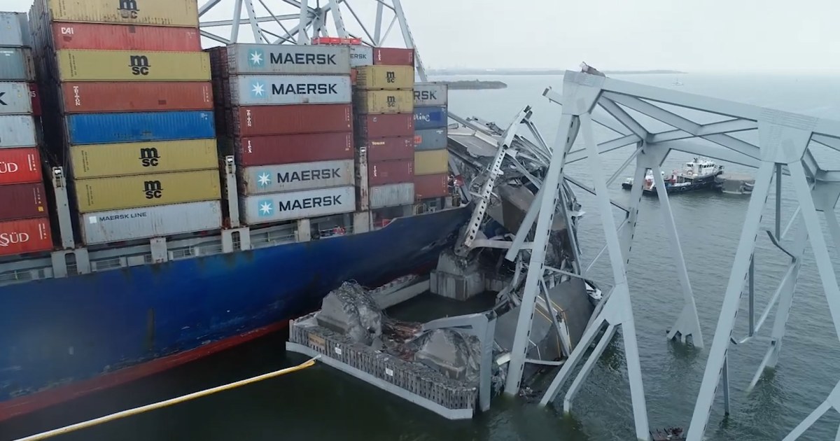 Watch: Drone video shows aftermath of Baltimore bridge collapse