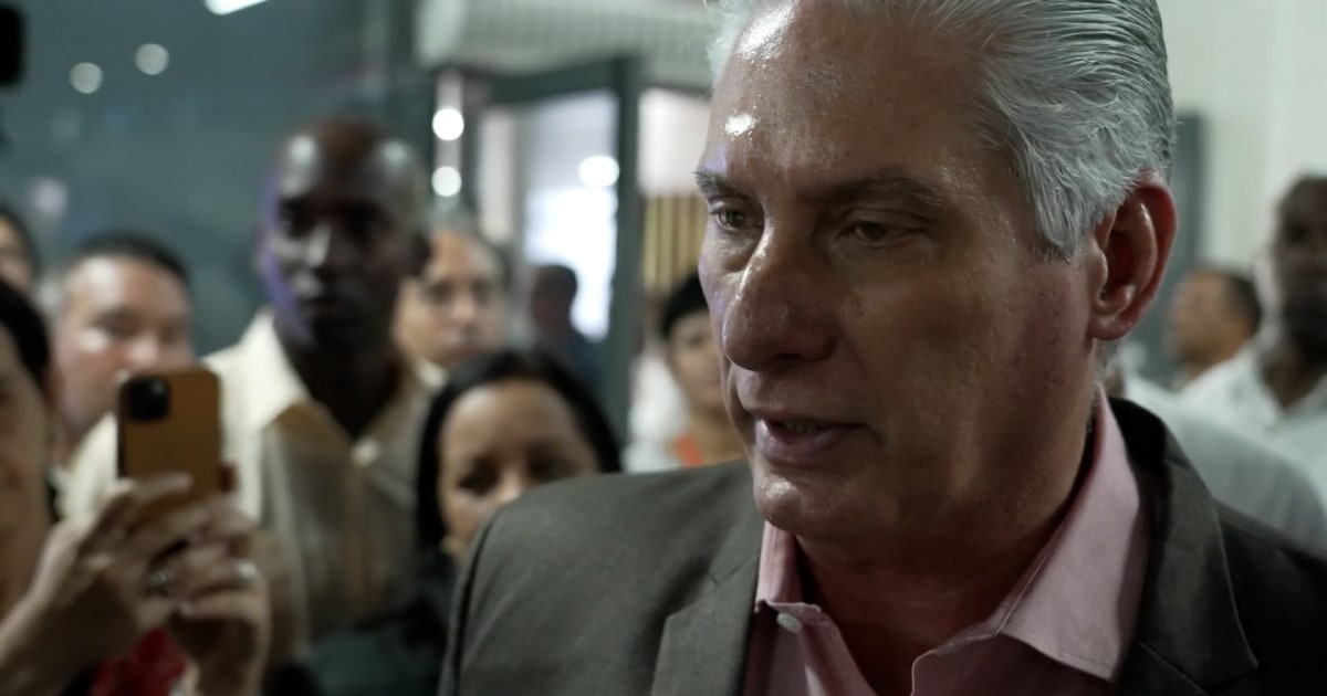 Cuban President Miguel Díaz-Canel addresses protests over shortages