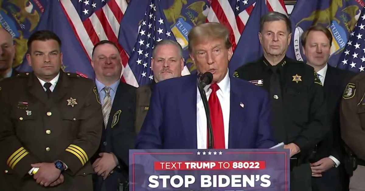Trump back on the trail in battleground Michigan and Wisconsin, hitting Biden on immigration