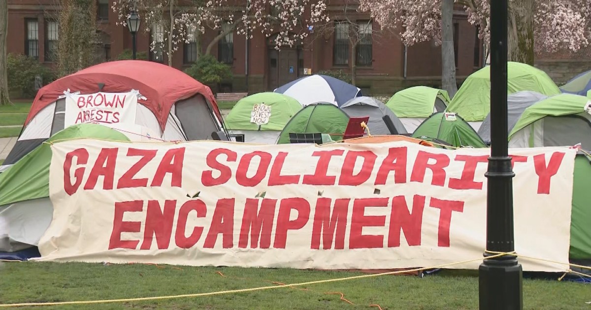 Brown University students join pro-Palestinian protests