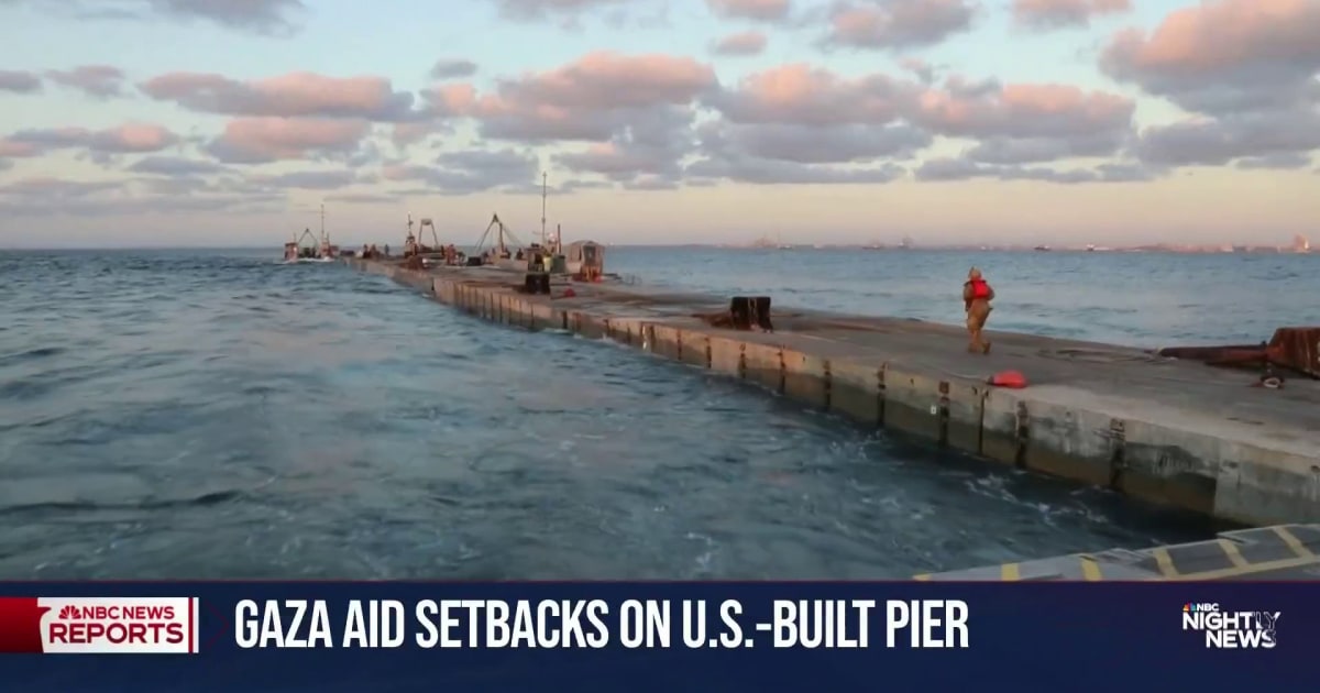 Closeup look at American pier off Gaza that has struggled to deliver aid