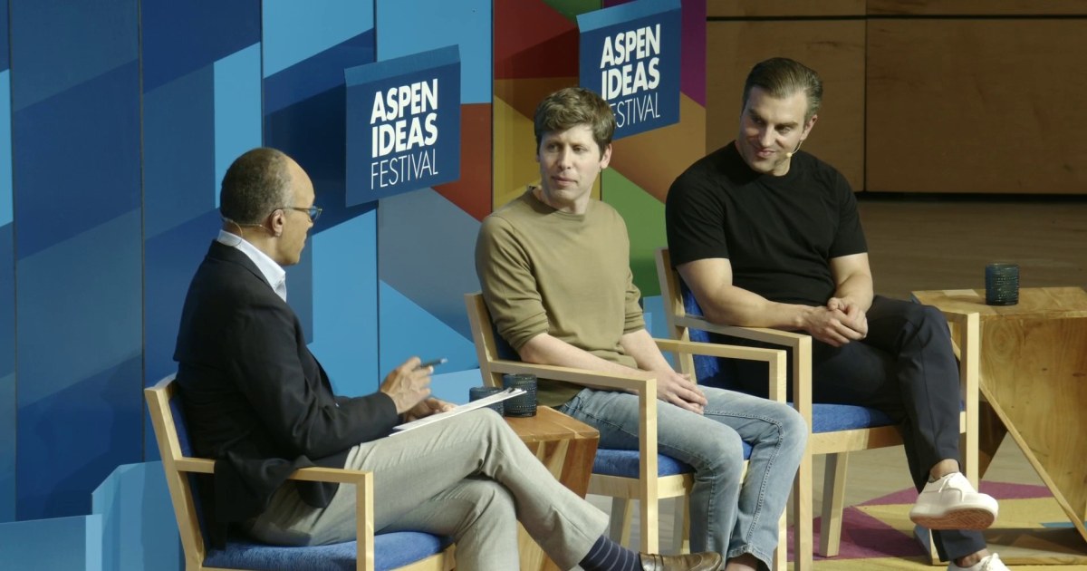 Dallas Lester Lester Holt interviews Open AI's Sam Altman and Airbnb's Brian Chesky