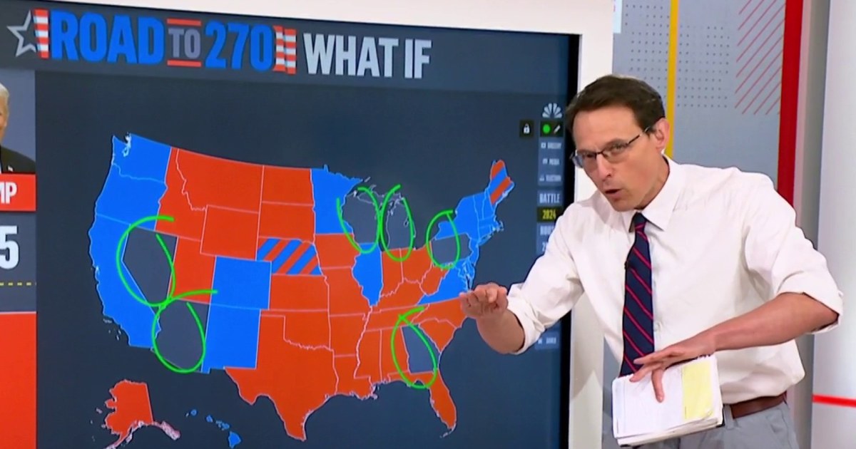 Watch: Steve Kornacki breaks down Kamala Harris' starting point in polls as race reboots