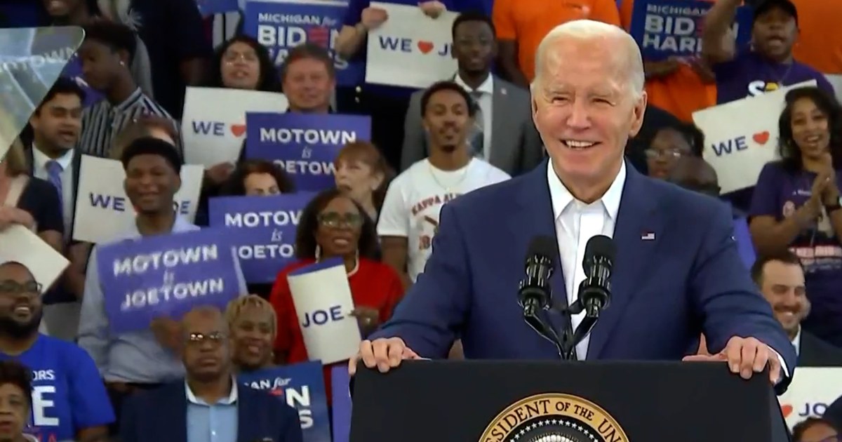 Small Biden Rally Biden says ‘I’m running’ to cheering crowd at Detroit rally