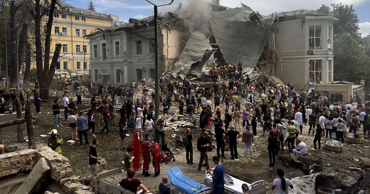 Kyiv children's hospital hit in Russian missile attacks