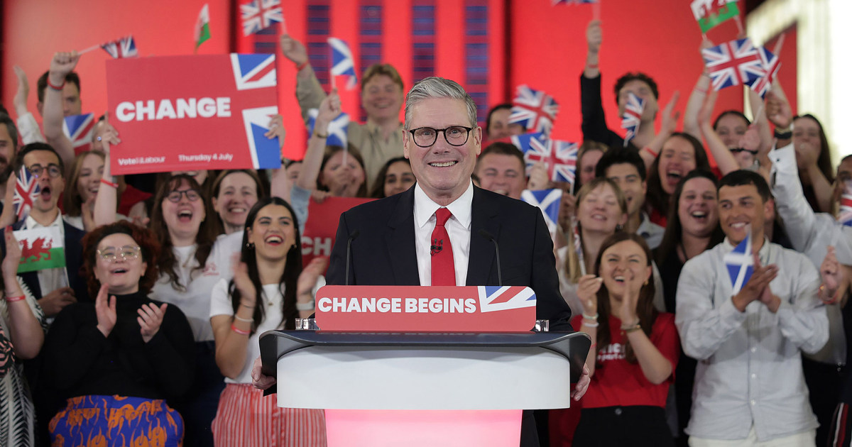 Keir Starmer Celebrates U.K. Election Win With Supporters