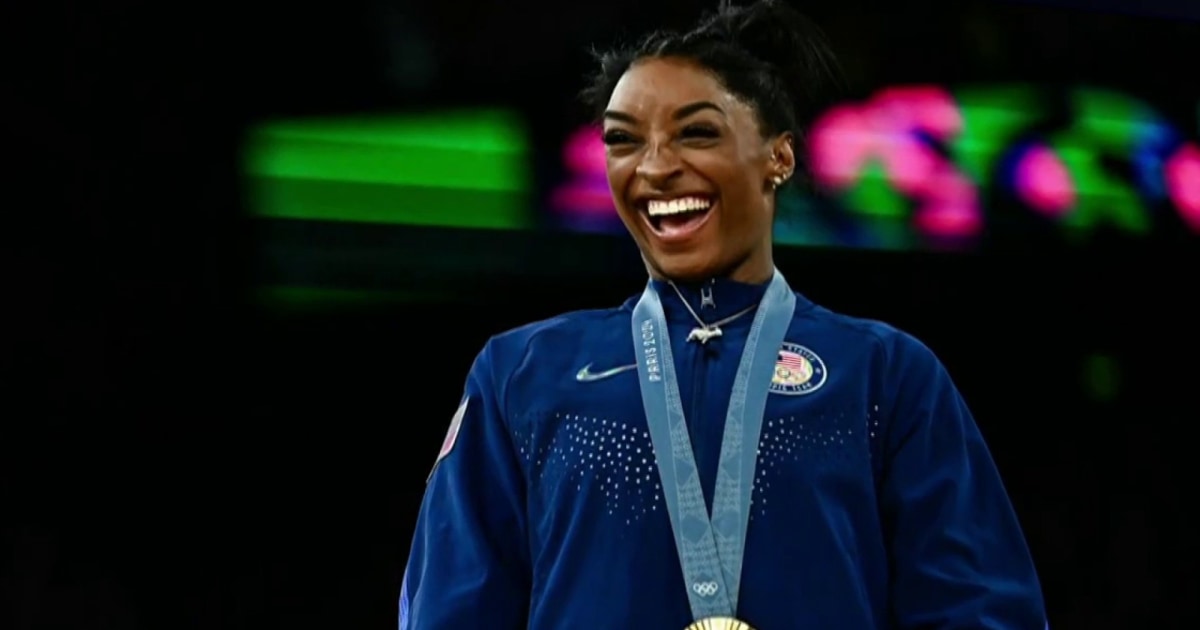 Biles strikes gold, again, in individual all-around competition Biles strikes gold, again, in individual all-around competition