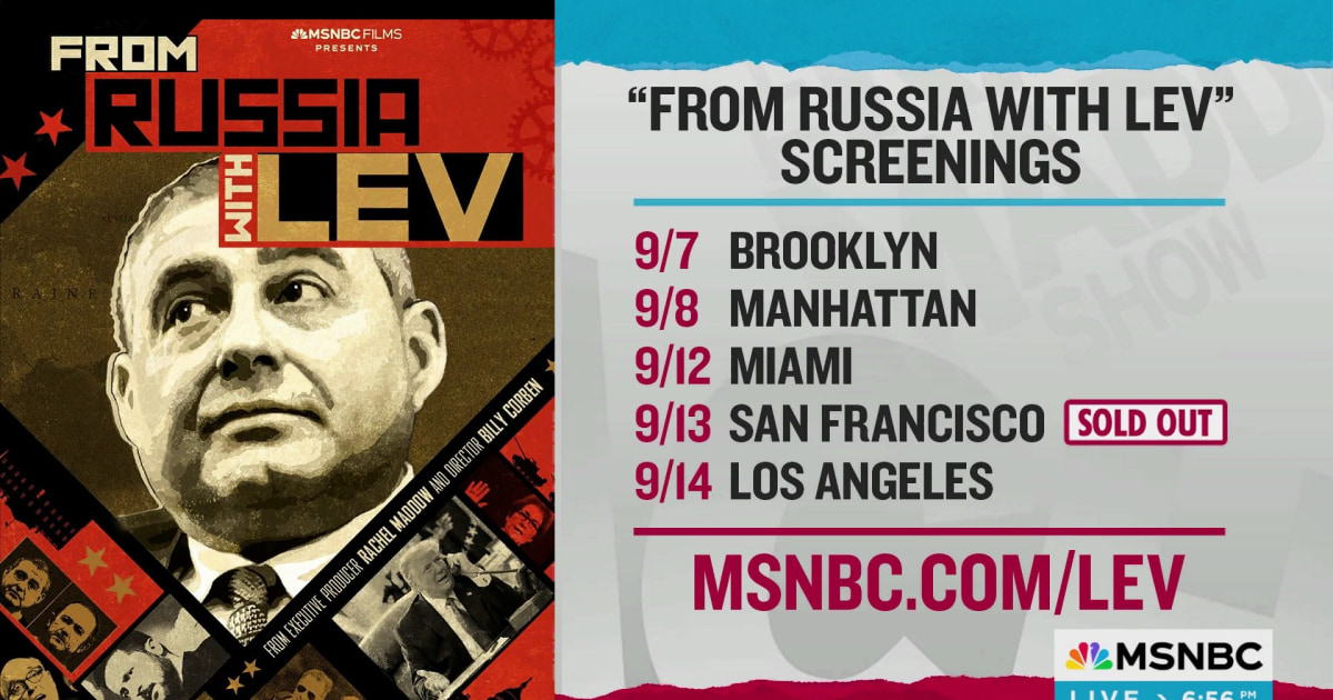 First look! Maddow shares first preview of new 'From Russia with Lev' documentary