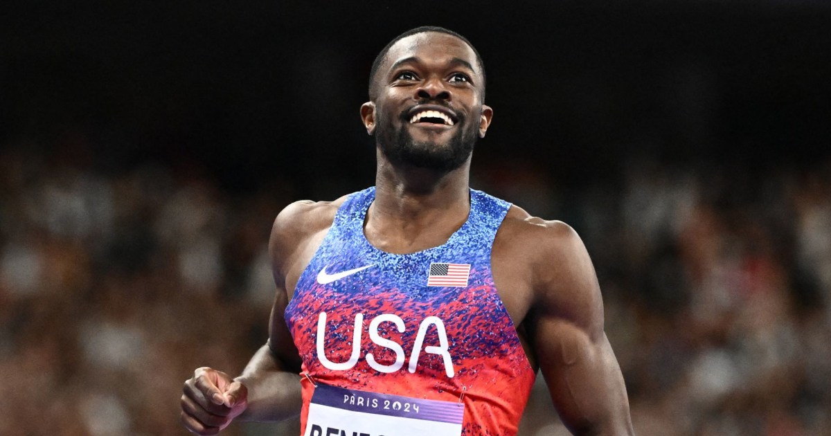 Rai Benjamin wins gold in the men's 400m hurdles, edging Karsten Warholm