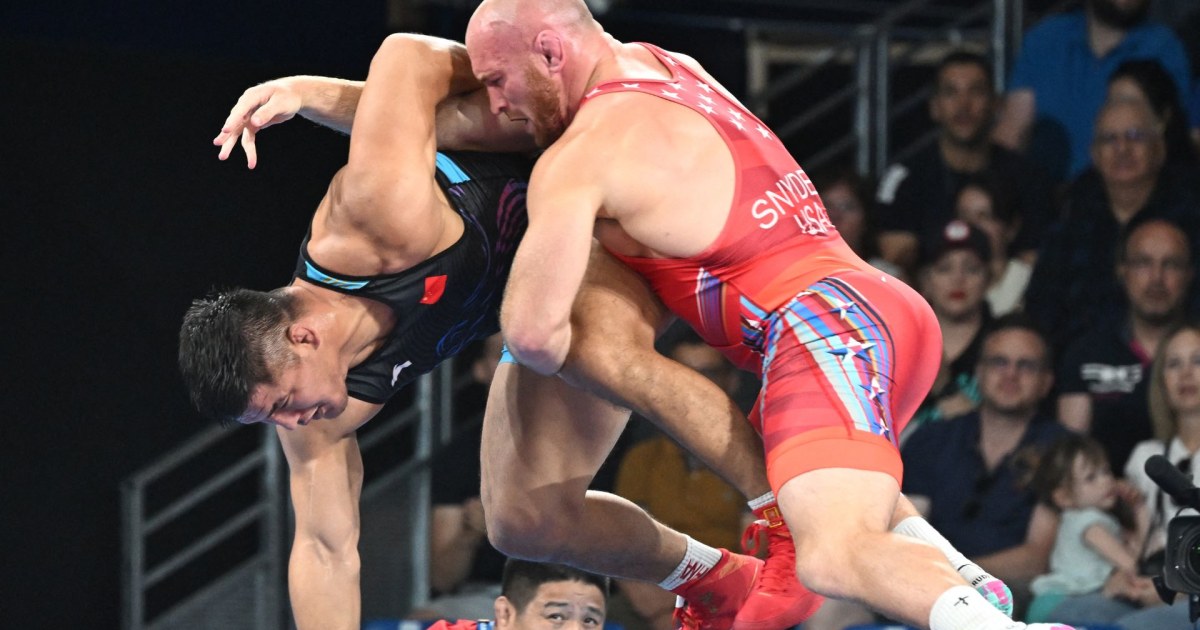 USA's wrestler Kyle Snyder beats Cuba's Sinot for a spot in 97kg semifinals