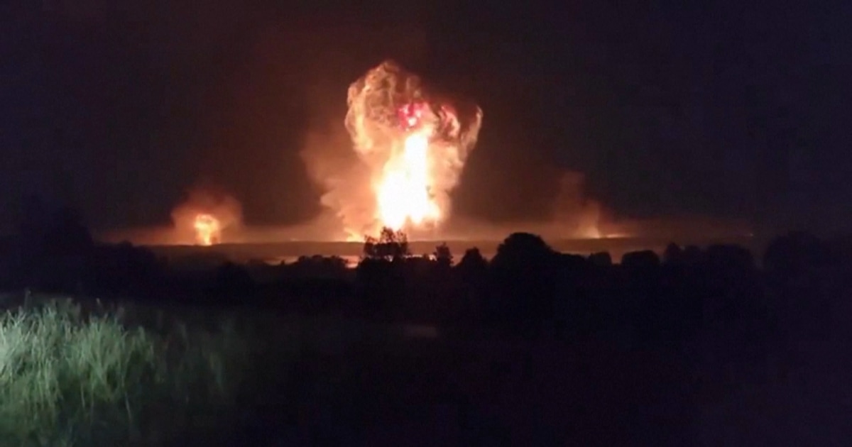 Huge explosion at Russian missile facility after Ukrainian drone attack