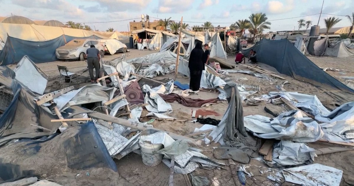 At least 40 killed in Israeli strike on tent camp in Gaza, officials say