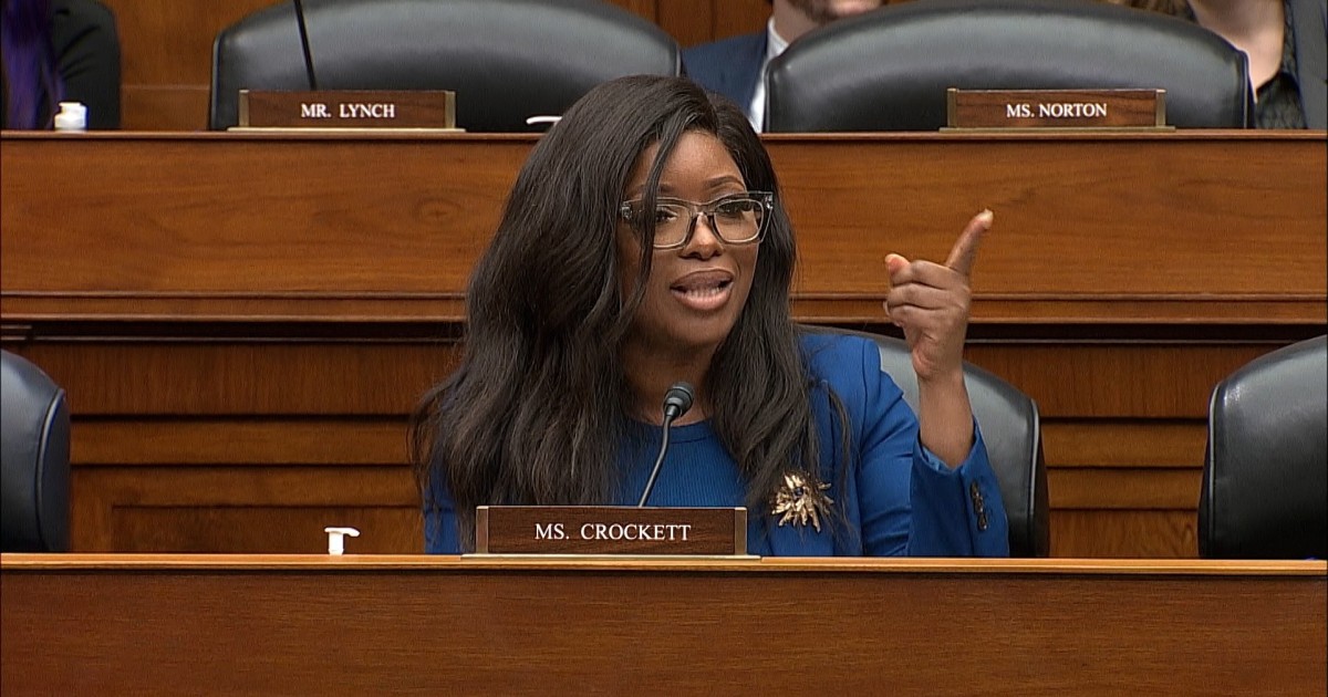 Representative Crockett targets Project 2025 and Trump at House hearing